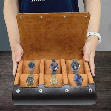 Reis Horloge Rol Koffer Organizer - 6 Slots - Luxe PU Leer &, Verzenden, Nieuw