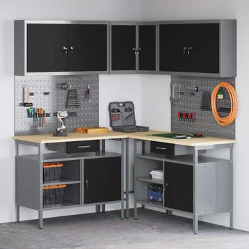 vidaXL Werkkast set met lade met plank met opslag 10 st, Verzenden, Nieuw