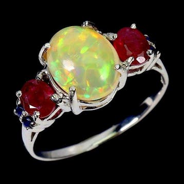 Zonder minimumprijs - Ring 14K witgoud geplateerd, 925, Nieuw