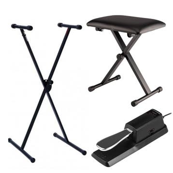 Keyboard - piano kruk bundel met standaard en voetpedaal, Ophalen of Verzenden, Nieuw