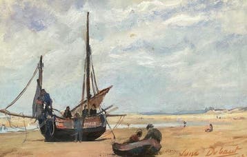 Jane Dubaut (1885-1970) - Paysage Marine - Bateaux (vendu