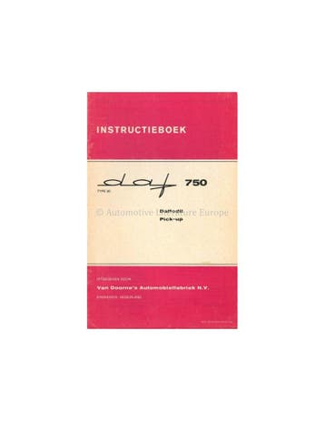 1961 DAF 750 INSTRUCTIEBOEKJE NEDERLANDS