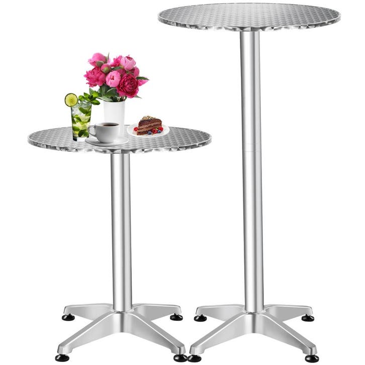 Aluminium bistrotafel Ø 60 cm, in hoogte verstelbaar, Tuin en Terras, Overige Tuin en Terras, Verzenden