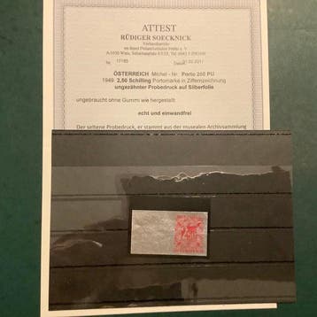 Oostenrijk 1949 - 2,5 Schilling proef op aluminiumfolie -, Gestempeld
