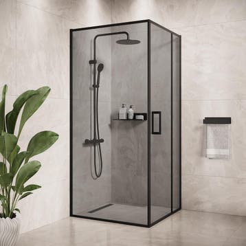 Douchecabine Belize 90 x 90 x 190 cm Zwart Getint Douchewand, Verzenden, Nieuw, Douche