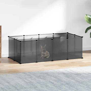 vidaXL Dierenhok klein 144x74x46,5 cm polypropeen en staal, Dieren en Toebehoren, Verzenden, Nieuw