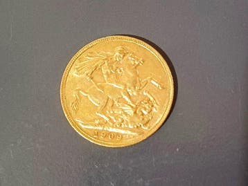Verenigd Koninkrijk. Edward VII. Sovereign 1909, Postzegels en Munten, Munten | Europa | Niet-Euromunten