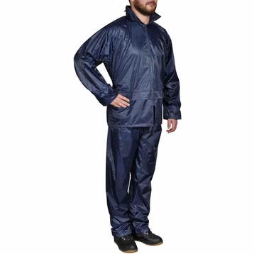 vidaXL Regenpak 2-delig met capuchon (mannen / marineblauw /, Caravans en Kamperen, Regenkleding, Verzenden, Nieuw
