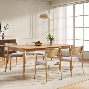 Eetkamerstoel set van 2 Jördfjok 79x49x57 cm beige [en.casa], Huis en Inrichting, Verzenden, Nieuw