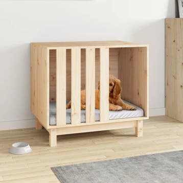 vidaXL Hondenhok 70x50x62 cm massief grenenhout, Dieren en Toebehoren, Verzenden, Nieuw