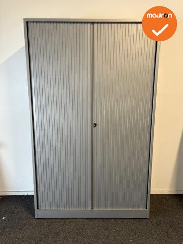 Roldeurkast - Ahrend - 195x120x45cm - Zilvergrijs met zilver, Werkplek, Ophalen of Verzenden, Gebruikt, Kast
