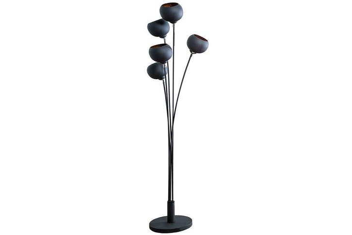 Vloerlamp MAGMA 170 cm 5 lampenkappen zwart goud - 37004, Huis en Inrichting, Lampen | Vloerlampen, Ophalen of Verzenden