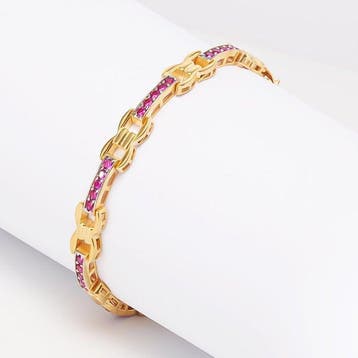 Zonder minimumprijs - Armband 18-karaats goudlaag, Zilver, Nieuw