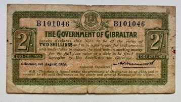 Gibraltar. - 2 Shillings 1914 - Pick 6