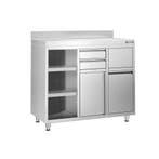 GGM Gastro | Koffiemachine onderkast RVS werkkast | UKSI126L, Verzenden, Nieuw, Effen