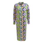 Milano Italy • midi jurk lime print • 36, Kleding | Dames, Jurken, Verzenden, Maat 36 (S), Groen, Milano Italy