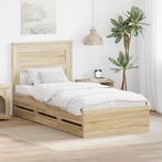 vidaXL Bedframe met lade Sonoma Eiken 100 x 200 cm, Verzenden, Nieuw, Bruin, Hout