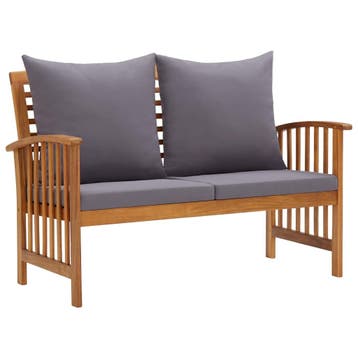 vidaXL Tuinbank met kussens 119 cm massief acaciahout, Verzenden, Nieuw, Hout