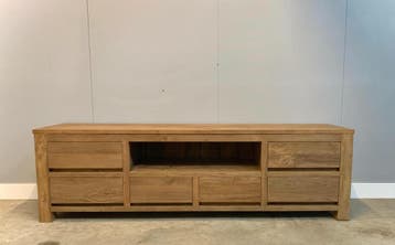 Modern tv-meubel van gerecycled teakhout -  200 cm, Ophalen of Verzenden, Nieuw, Teakhout