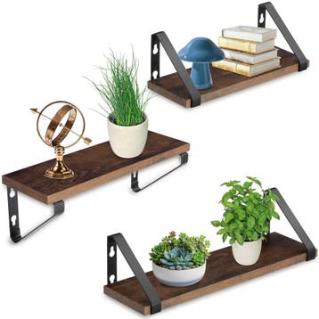 3 wandplanken Cowell - Industrieel hout donker, rustiek, Verzenden, Nieuw