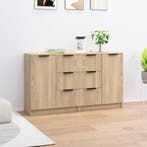 vidaXL Dressoirs 2 st 60x30x70 cm bewerkt hout sonoma, Verzenden, Nieuw, 50 tot 100 cm, 25 tot 50 cm