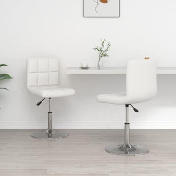 vidaXL Eetkamerstoelen 2 st kunstleer wit, Huis en Inrichting, Stoelen, Verzenden, Nieuw, Wit