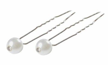 Haarspeld Haarpinnen 7cm - Parel & Steentje - Wit - Set van, Nieuw