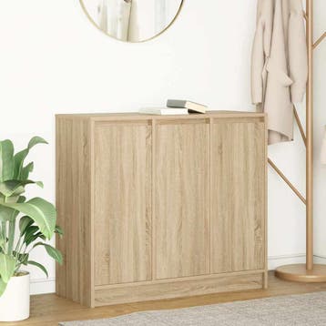 vidaXL Dressoir 85x34x76 cm spaanplaat Sonoma eikenkleurig, Huis en Inrichting, Kasten | Dressoirs, Verzenden, Nieuw, 50 tot 100 cm