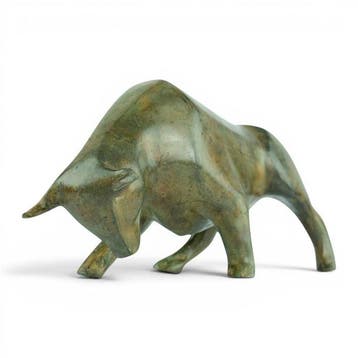 Pierre Chenet (XX-XXI) - sculptuur, Charging Bull in Cubist