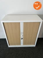 Robberechtse roldeurkast - 105x100x45cm - Wit met beuken deu, Werkplek, Ophalen of Verzenden, Gebruikt, Kast