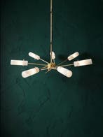 Plafondlamp - Opaline glas - Midcentury Modern XXL, Antiek en Kunst, Antiek | Lampen