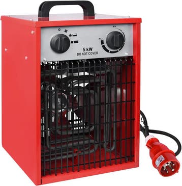 Ventilatorkachel - Elekrtische kachel - 5000W - Rood - Aufun, Verzenden, Zo goed als nieuw