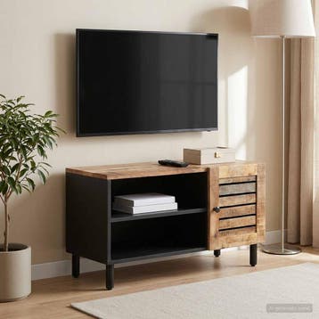 vidaXL Opslagkasten Naturel 80 x 33 x 46 cm Massief Mango, Huis en Inrichting, Verzenden, Nieuw