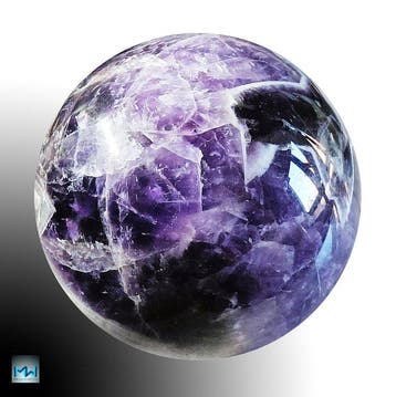 Uit amethistkristal geslepen bol - Hoogte: 110 mm - Breedte:, Verzamelen