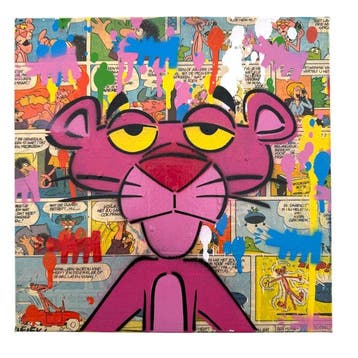 Koen Betjes (1992) - Pink Panther x Comics Collage - canvas