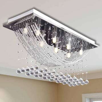 vidaXL Plafondlamp met glinsterende glas kristallen kralen, Verzenden, Nieuw