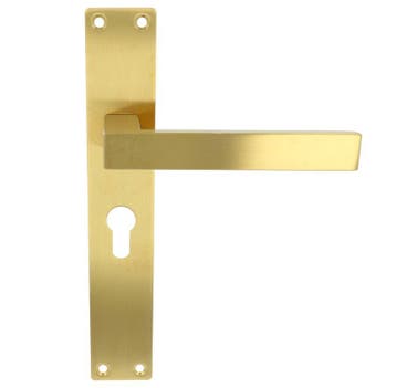 Deurklink Rechthoek op schild PC55 PVD mat goud, Verzenden, Nieuw