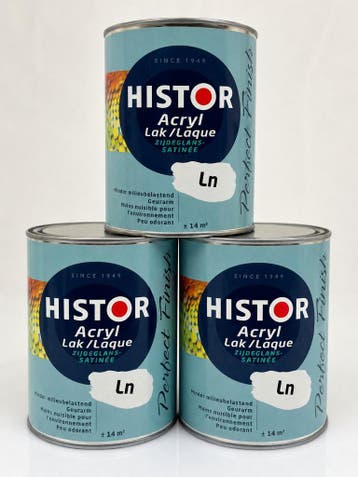 Histor lak mengbasis Zijdeglans SET 3x1L – moet afgetint wo, Minder dan 5 liter, Verzenden, Nieuw, Lak
