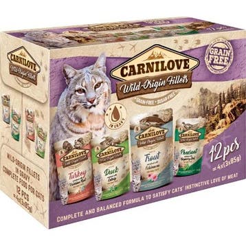 Carnilove natvoer kat multipack (zakjes) 12 x 85 g, Dieren en Toebehoren, Verzenden, Kat