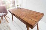 Design bureau RETRO 120cm Sheesham steenafwerking Design, Ophalen of Verzenden, Nieuw