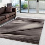 Modern Vloerkleed | Miami | Abstract | Bruin | 80x300 cm, Verzenden, Nieuw