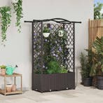 vidaXL Verhoogd Bed met Trellis en Dak Bruin 122 x 40 x 141, Verzenden, Nieuw, Minder dan 60 cm, 60 cm of meer