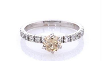 Zonder minimumprijs - Ring - 14 karaat Witgoud - 0.92ct. tw., Nieuw