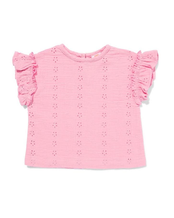 HEMA Babytop broderie roze, Kinderen en Baby's, Babykleding | Overige, Nieuw, Verzenden