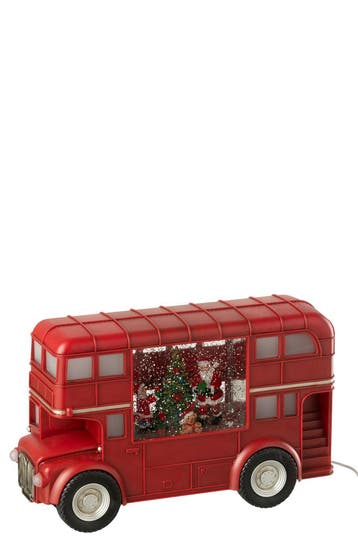 Bus Led + Muziek Kerstman Plastic Veelkleurig, Verzenden, Nieuw