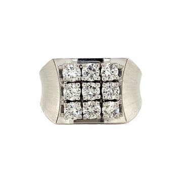 Witgouden ring met diamant 18 karaat, Verzenden, Zo goed als nieuw, Goud