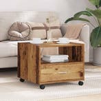 vidaXL Salontafel met lade Oud Hout 55 x 55 x 45cm Bewerkt, Verzenden, Nieuw, 50 tot 100 cm, Minder dan 50 cm