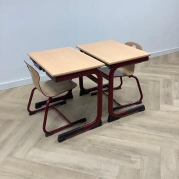 complete schoolset Ergoswing, 10 stuks tafels + stoelen, Huis en Inrichting, Stoelen, Ophalen of Verzenden, Gebruikt, Hout, Vijf, Zes of meer stoelen