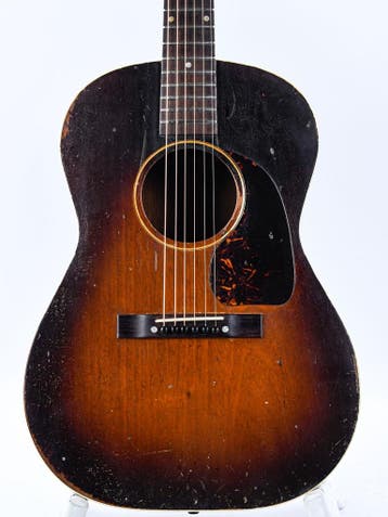 Gibson LG2 Banner Hogtop Satin Sunburst 1942 (Instrument,00), Ophalen of Verzenden, Gebruikt, Western- of Steelstringgitaar
