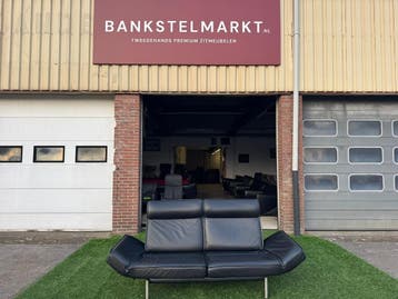 Bank De Sede DS450 bank relax design zwart leer als Nieuw, Design, Tweepersoons, Rechte bank, Leer